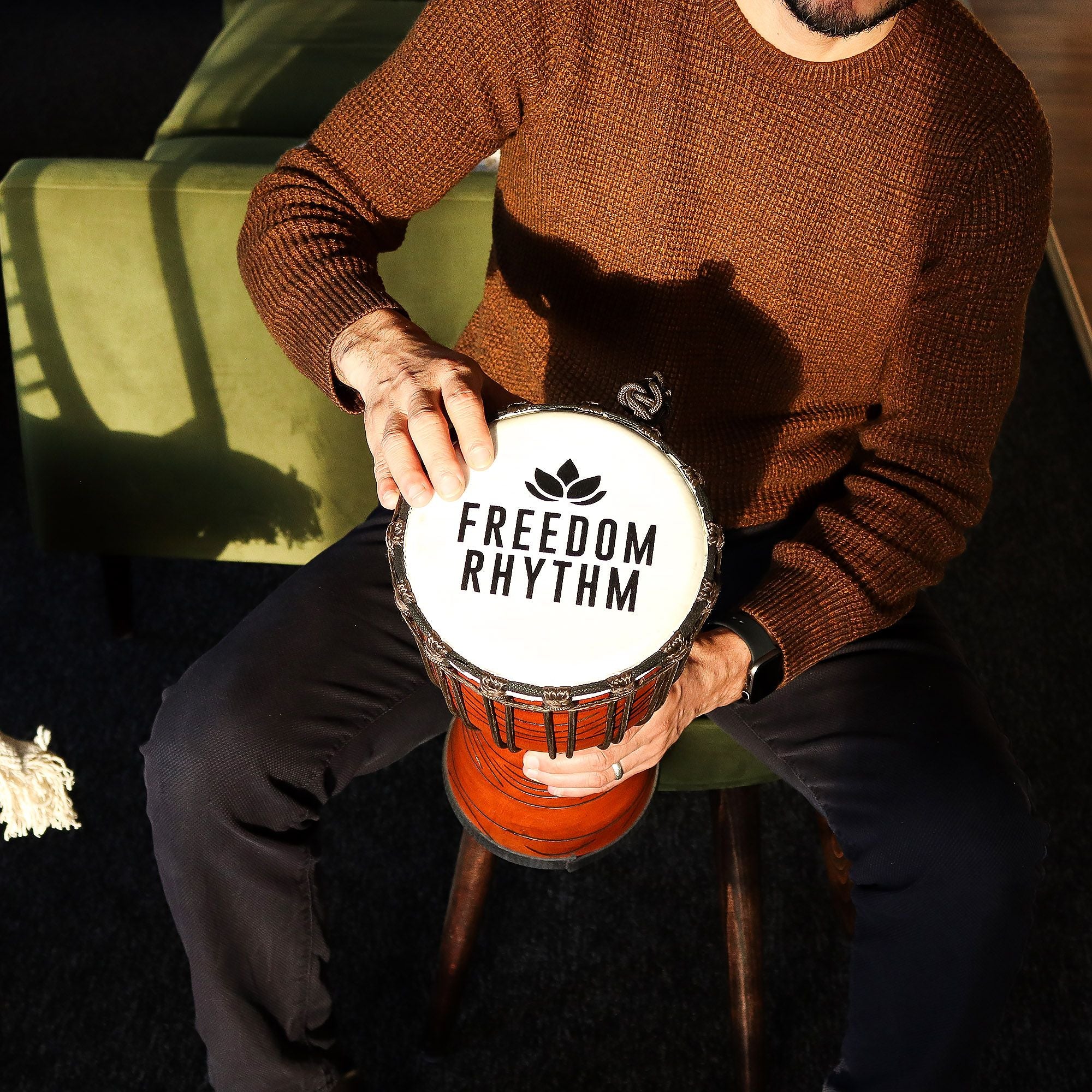 Medium Pro Djembe Drum - Freedom Rhythm (high) - 40cm (18cm Dia)