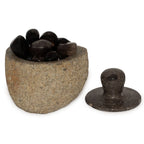 Natural Riverstone Grounding Pot -Medium (aprox 12x8cm)
