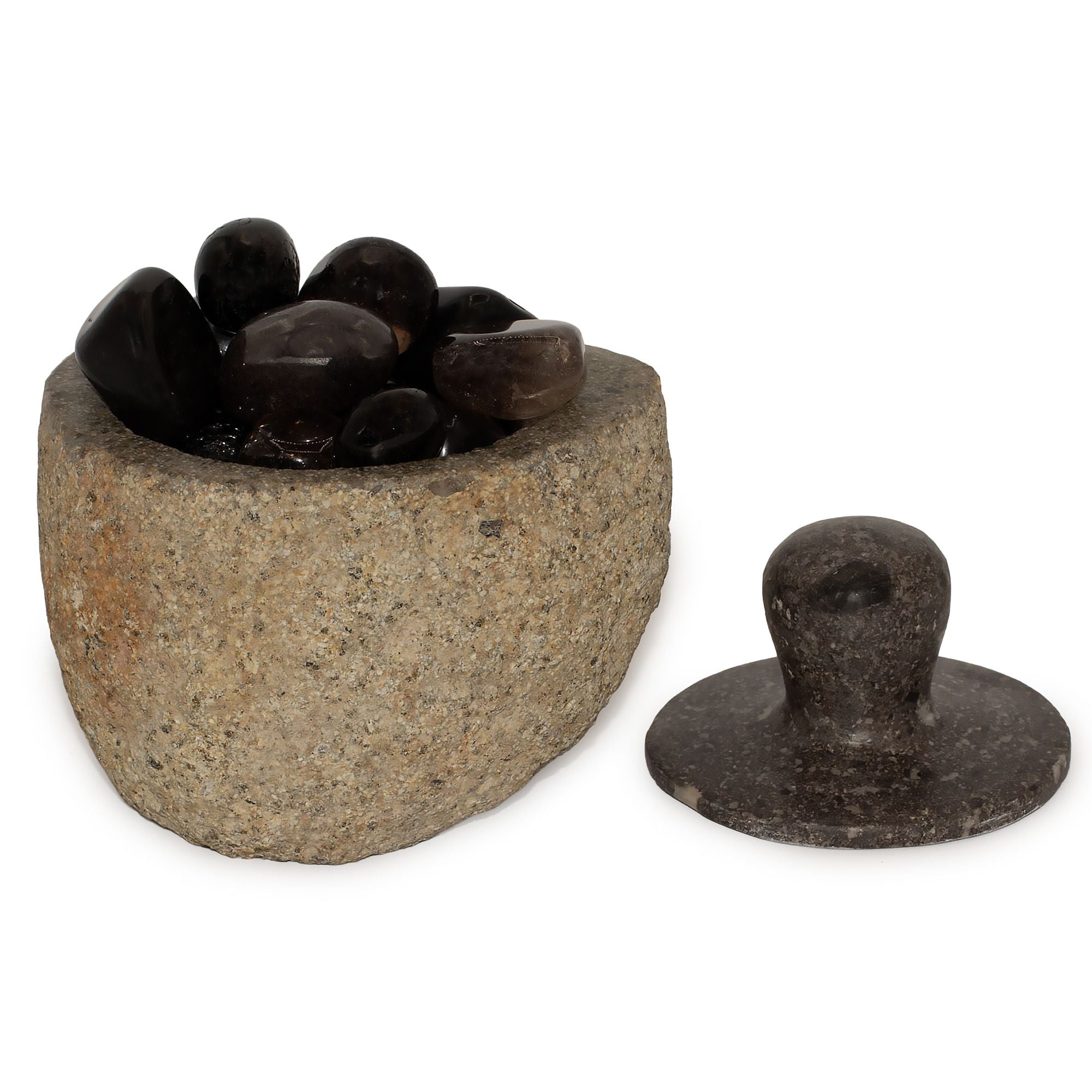 Natural Riverstone Grounding Pot -Medium (aprox 12x8cm)