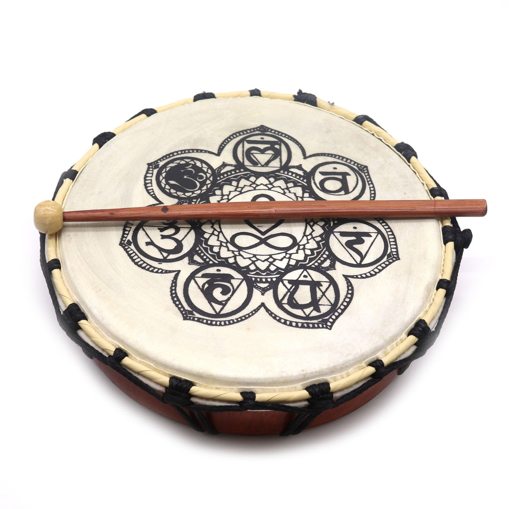 Chakra Shamanic Drum with Stick - 25cm