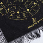 Ancient Witch Pendulum Divination Cloth - All Seeing Eye - Black & Gold