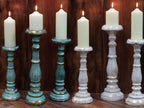 Large Candle Stand - White Gold