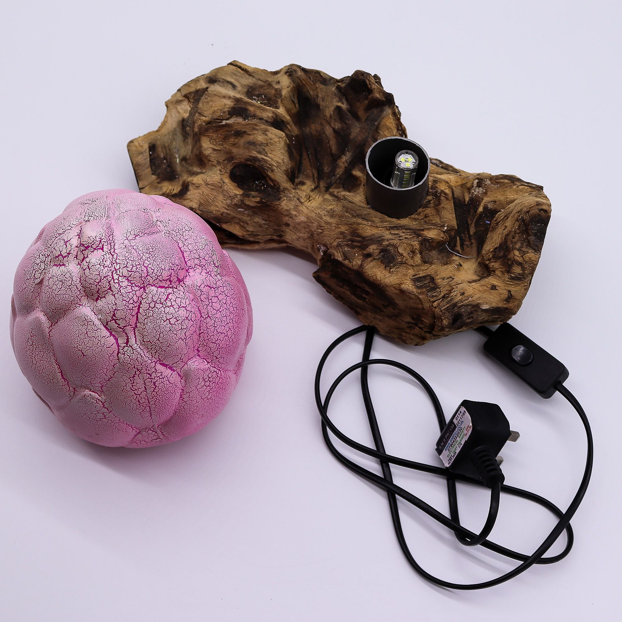 DriftGlow Lamp Crackle Lotus Flower Shade - Purple