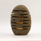 Natural Riverstone Candle Holder - Standing Stone Cut  (10x13x22cm)