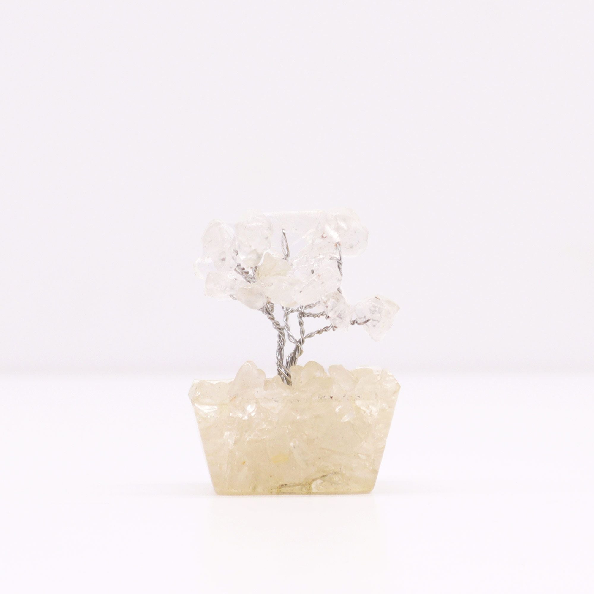 Mini Gemstone Tree On Orgonite Base - Rock Quartz (15 stones)