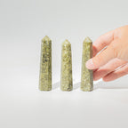 Gemstone Six Face Obelisk Point approx 11cm  - Epidote