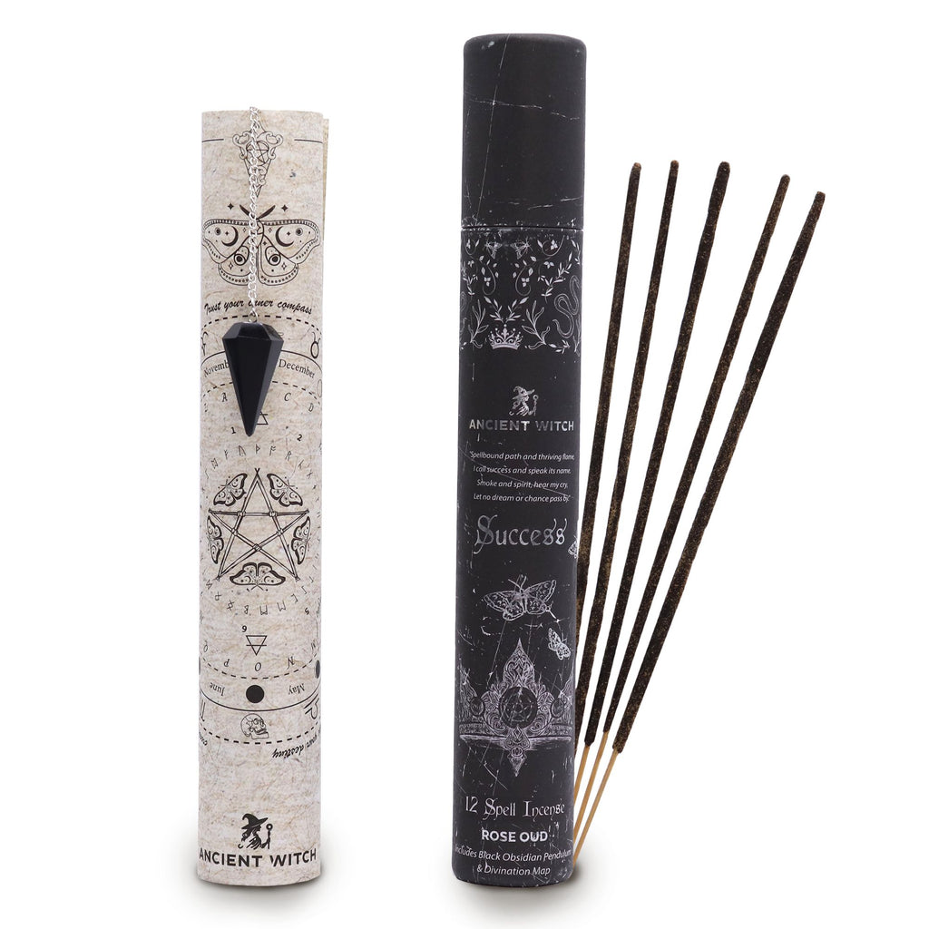 Ancient Witch Spell Incense - Success - Black Obsidian Pendulum