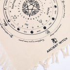 Ancient Witch Pendulum Divination Cloth - Mystic Moth - Natural & Black